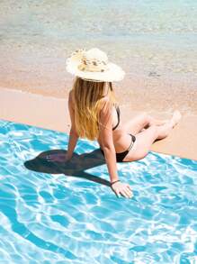 1pc New Natural Style Lightweight Outdoor Rug Multipurpose Waterproof And Sand Resistant Beach Blanket Sea Life Pattern Digital Printing Beach Essentials
