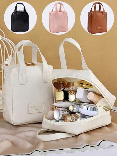 1pc Portable Travel Multi-Pocket Cosmetic Bag, Waterproof PU Leather Toiletry Bag, Perfect Makeup Organizer Bag, Large Capacity Travel Makeup Bag, Beauty Cosmetic Organizer, Waterproof PU Leather Makeup Bag, Makeup Case, Skincare Bag, Spacious Toiletry Bag With Dividers Travel Essentials Holiday Essentials Bag,Room Decor, Bags,Makeup Bag,Vanity,Travel,Make Up Bag,Travel Essentials,Organizer,Storage,Travel Essential,Makeup Organizer,Makeup Bags,Make Up Organizer,Organiser,Toiletry Bag,Desk Organiser,Cosmetic Bag,Makeup Pouch,Make Up Organize,Vanity Accessories,Make Up Pouch,Make Up Bags