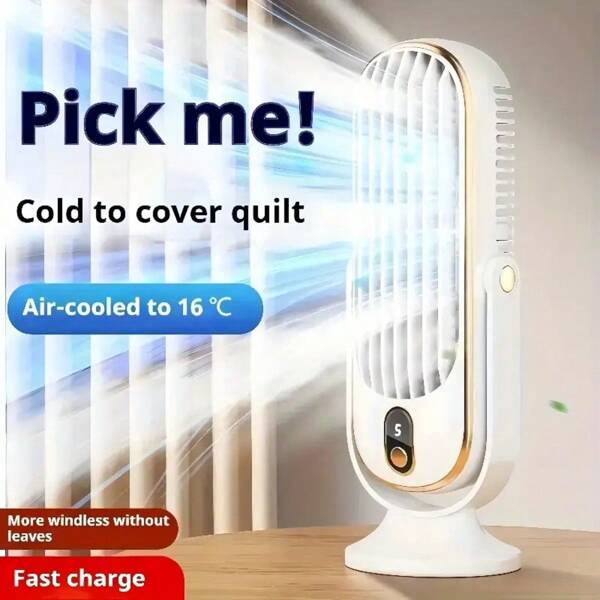 Ventilador de aire acondicionado portátil multifuncional, con motor dual, 5 velocidades de viento de 360°, carga USB y entrada USB, apto para oficina, viajes, campamento y uso en autocaravana