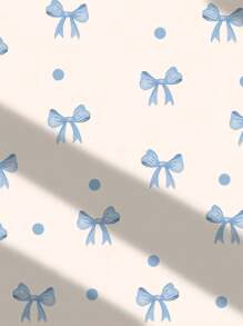 Pink & Blue Bow Wall Decals - PVC Self-Adhesive Removable Stickers With Hearts & Polka Dots For Nursery, Kids' Room, Bedroom, And Playroom Decor