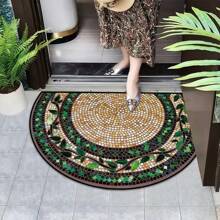 1 Elegant Style Green Plant Pattern Half Circle Doormat - Suitable For All Seasons, Machine Washable, Crystal Fleece Material Stain Resistant, Non-Slip Backing, Great For Indoor/Outdoor Entryways, Kitchens, Cabinets - Decorative Welcome Mat, Vintage Mosaic Design, Entryway Decoration | Decorative Floor Mat Rug Carpet Rugs Door Mat Room Decor Carpet For Living Room Kitchen Rug Bedroom Decor Blankets And Throws Rugs For Bed Room Home Decor Bathroom Decor Room Decoration Stuff Living Room Decor Office Decor House Decor Home Decor Living Room Bathroom Rug Room Decor Aesthetic - Multicolor - View 7