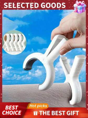 10 piezas Pinzas para toallas, pinzas para toallas de playa a prueba de viento para sillas de piscina y crucero; pinzas de ropa versátiles de colores brillantes sin rastro para asegurar toallas, mantas, ropa y edredones en sillas de playa, barcos de piscina, tendederos y estantes colgantes.