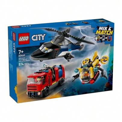 LEGO 60462 Helicopter, Fire Truck & Submarine Combo Set Building Bricks