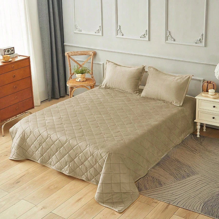 Plain Sheepskin Cover With Covers - Beige - View 1