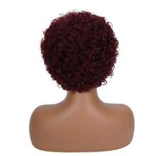 Pixie Cut Curly Human Hair Wigs Ginger 350 Short Curly Lace Front Human Hair Wigs For Women 6 Inch 13x1 Transparent Lace Frontal Wigs Water Wave Dark Rooted To Ginger Orange Color - 99J - 查看 5