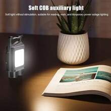 1 pieza Linterna LED mini portátil y multifunción - 6 modos de iluminación + luz lateral COB, 500 lúmenes ultra brillante, batería de carga rápida Tipo-C de larga duración, resistente al agua IPX5, gancho magnético colgante, esencial para aventuras al aire libre/acampada/hogar/emergencias
