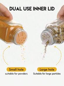 6-12pcs Labeled Spice Jars, Glass Spice Jars With Bamboo Lids, Essential Kitchen Supplies, Spice Jar Set, Kitchen Set, Spice Rack, Cabinet Spice Rack - Brown-8-piece Set - View 6