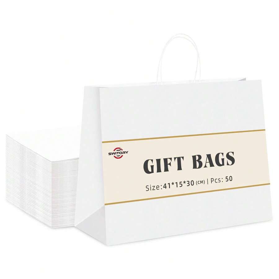 Blauesmeer Gift Packaging Bag - White (50 Pack) - View 1