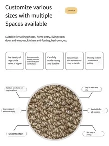 1块仿剑地毯，加厚地毯，可水洗优质地毯，时尚地毯，走廊地毯，装饰地毯，淋浴地毯，沙发座椅地毯，加厚地毯，家居装饰室用品，客厅地毯，卧室地毯，入口地毯，厨房地毯，浴室地毯，书房地毯，加厚防滑防污 - 咖啡棕 - 查看 6