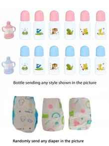 48 CM zachte vinyl slapende baby realistische rebornpop met 3D-beschilderde huid en vaatader, levende 19 inch pasgeboren baby met beschilderd haar schattige kunstcollectie voor kinderen (sommige onderdelen willekeurig, waaronder fopspeen, fles, luier, muts en kledingset)