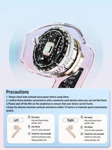 HP New 5.4 Wireless Earbuds, True Wireless In-Ear Headphones, 30 Hours Playtime, Compatible With Apple, Android And Other Devices, Comes With Creative DIY Stickers, Exquisite Gift, Best For Halloween And Christmas, USB Type-C - Orange - View 12