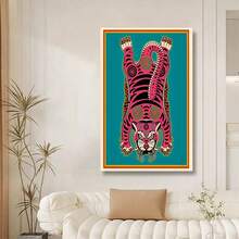 Framed 1pc  Canvas Poster - Ti Betan Tiger Art Painting - Canvas Wall Art - For Gift, Bedroom, Office, Living Room, Cafe, Bar, Wall Decor, Home And - Framed - View 5