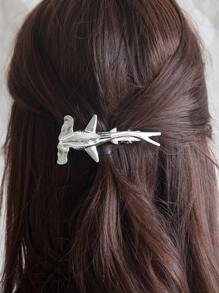 1 pieza Pinza de pelo con baño de plata con forma de cabeza de martillo, accesorio de pelo con tema oceánico único, adecuado para vacaciones en la playa y uso diario, pinzas para el cabello, pasadores de cabello, barrettes, útiles escolares