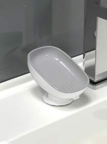 2pcs Luxury Soap Dish Holder Set, Suction Cup Bathroom Vanity Countertop Storage Rack - Multicolor - View 8