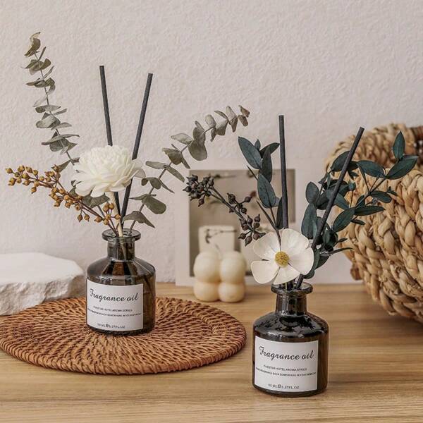 1 pieza Decoración aromática con flores secas, difusor de fragancias para el hogar para sala de estar y dormitorio, ambientador sin llama