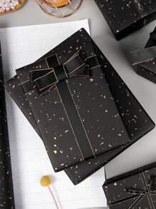 Kraft Paper Roll, Wedding Wrapping Paper, Matte Kraft Paper With Silver And Gold Foil Accents, Solid Color Thanksgiving And Halloween Wrapping Paper, Perfect For Weddings, Graduations, Birthdays, DIY Bouquets, Metallic Christmas Gift Wrapping Paper, Gift Box Filler, DIY Christmas Decor Paper (For Accessories), Solid Patterns, Matte Wrapping Paper, Halloween And Thanksgiving Decor, Autumn, Winter (Black Gold) - Black - View 6