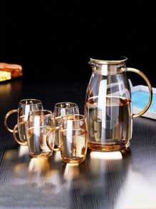 1 Pc Multicolor Cold Water Pot, High Borosilicate Glass Kettle, Home High Capacity Tea Set With Teacups - Multicolor - View 8