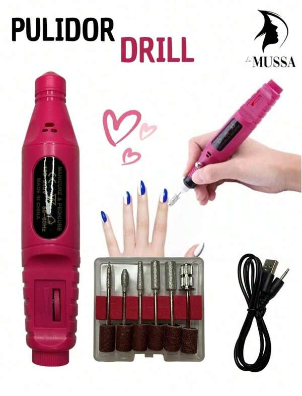 Máquina De Limar Uñas Eléctrica Ciri Set Con Brocas Y Anillos De Lijado, Bolígrafo De Arte De Manicura Eléctrico Portátil, Esmeril Y Limado Eléctrico De Uñas, Lima Electrónica Para Uñas, Kit De Máquina De Manicura, Pulidor De Uñas De Gel, Removedor De Cutículas Y Piel Muerta, Removedor De Callos, Equipo De Pulido Y Limado De Uñas, Accesorio De Kit De Manicura Y Pedicura, Herramienta Para Uñas De Cerámica De Acrílico De Gel, Para Salón Y Uso Doméstico, El Mejor Regalo De Año Nuevo Para Niñas