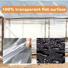 8x10 FT Thicken Clear Tarp Waterproof, Anti-Tear Windproof Garden Transparent Poly Tarpaulin, Snowproof Plant Cover, Insulation Shed Cloth With Grommets For Porch Patio Camping Supplies - Transparent - View 8