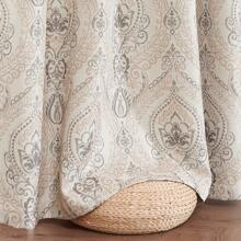 2 Pcs Imitation Linen Green Pattern Printed Blackout Curtains Bohemian Geometric Pattern Home Window Decoration Damask Pattern Window Treatments Vintage Curtain Panels - 茶色 - 查看 11