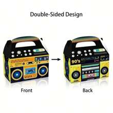 12 Confezioni di scatole regalo temi musica anni '80 '90, scatole per dolci, spuntino e regali per feste a tema, compleanno, vacanze, matrimoni, spiaggia, ritorno a scuola, decorazioni