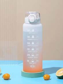 1PC 1L Large Capacity Straw Mug, Printed Time Stamped Water Bottle, Leak Proof Durable High Temperature Resistant Sports Mug, Suitable For Office, Outdoor Sports, Traveling And Tourism, Back-To-School Supplies, Gifts For People - Multicolor - View 3