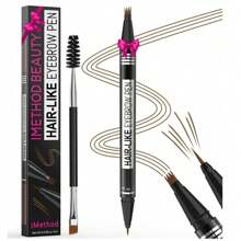 Eyebrow Pencil, Hair-Like Eyebrow Pen, 2-In-1 Waterproof Brow Pen With 4 Tip, With Dual-Ended Eyebrow Brush, Cosmetic Makeup-WCZ