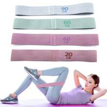 1 件钩针阻力带，瑜伽臀部阻力带，带印刷弹力值，防滑滴胶