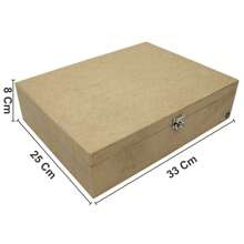 MDF Money Organizer Box For Bills And Coins With Lock And 8 Compartments - 米色 - 查看 7