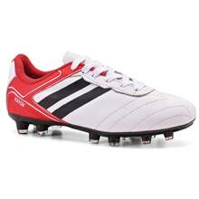 100% Genuine Leather Football Boots - Sturdy Stitched Cleat Field - Putih - View 2