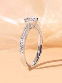 1 件经典开口圆形戒指，时尚百搭订婚/结婚戒指