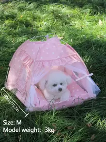 1 pieza Tienda para mascotas con estampado floral, diseño delgado y transpirable lavable, adecuado para gatos y perros pequeños, se puede usar tanto en interiores como en exteriores, para todo el año