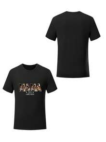 Camiseta suelta personalizada con texto y gráfico, uniforme grupal personalizado para reunión familiar, personaliza con tu texto y foto/pareja/familia/mascota/amigo, festival de música, otoño, blusas de mujer, blusa negra, regalo de vacaciones, regalo del Día de San Valentín, regalo de aniversario, regalo de boda, regalo para la mejor amiga, ornamental, perro, único, personalizado, regalos ideales para ella, familia, amigos, niñas rosas, para vacaciones, para aniversarios, romance delicado, blusas de mujer personalizadas de verano, amor para siempre - Negro - Ver 3