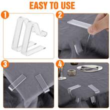 4/8pcs Tablecloth Clips - Non-Slip Table Cover Clips, Clear Plastic Tablecloth Clamps - Transparent Table Cloth Fixator, Suitable For Indoor And Outdoor Events - Ideal For Meetings, Parties, Etc., 4pcs/1set - View 10