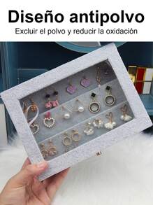 Jewelry Organizer, Multifunctional Jewelry Storage Box, Jewelry Case For Rings, Earrings, Bracelets, Necklaces, And Watches, Etc. - 灰色 - 查看 6
