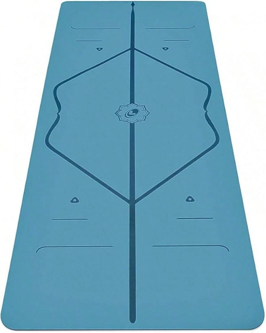 Yoga Mat – Patented Alignment System, Warrior-Like Grip, Non-Slip, And , Ultra-Lightweight, Sweat Resistant, Long, Wide And Thick - Blue - View 1