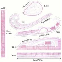 1 Set Of Garment Sewing Ruler Pattern Making Grading Ruler Garment Design Drawing Pattern Making Ruler Cutting Ruler - Transparent - View 2