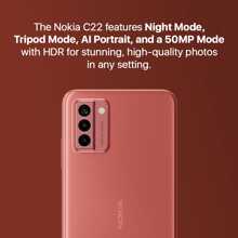 HMD Nokia G22 So Peach + Three 150GB Voice SIM Bundle - So Peach - View 8