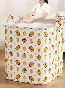 New Cartoon Bear Pattern Non-Woven Fabric Storage Bag, Household Clothes Storage Bag, Quilt Storage Bag, Moving Organizer Bag, Travel Essential - Multicolor - View 5