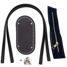 4pcs/Set 45cm Knit Bag Bottom Strap, Handmade Weaving Bag Handle Strap & Zipper Accessory - Multicolor - View 10