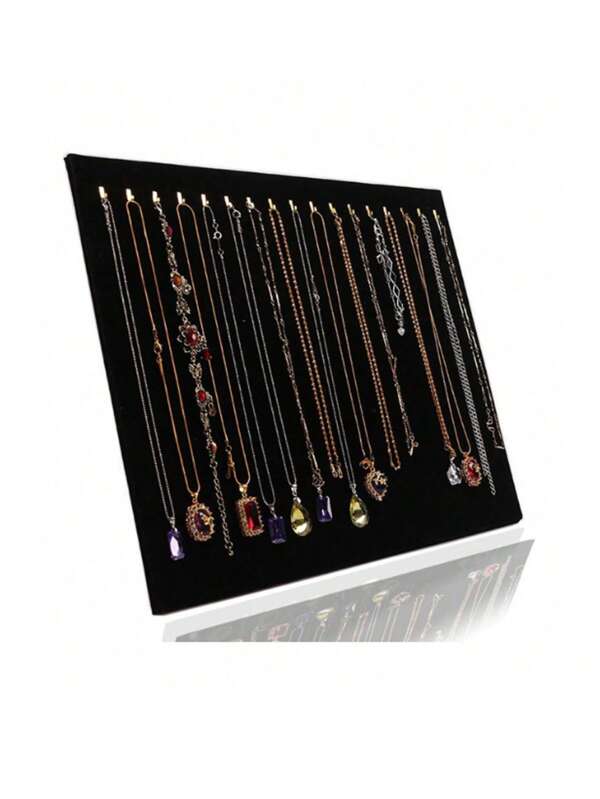 1 Stück 17 Haken Schwarze Samt Halskette Display Ständer Für Anhänger Armband Schmuck Fotografie Requisiten