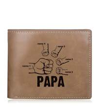 1pc Custom Photo Wallet, Christmas Gifts For Father/Grandfather/Husband/Boyfriend, Thanksgiving Gifts, New Year's Gifts,Personalized Men Wallet, Birthday Gift For Dad, Personalized Father's Day Gift, Papa Gift - Apricot - View 11