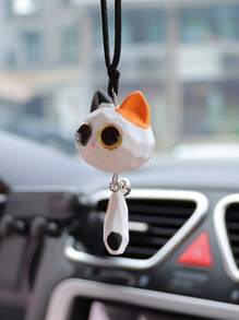 1pc Car Interior Pendant Bell Fox Car Rear View Mirror Hanging Decoration Car Interior Decoration - one-size - View 13