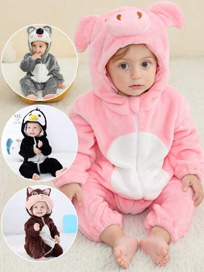 MICHLEY MICHLEY 1pc Baby Sleeping Bag,Long Sleeve And Foot Sleeping Bag,Comfortable And Cute Autumn Winter Polyester Pajamas,Cartoon Pink Pig/Koala/Penguin/Squirrel Child Sleeping Bag,Baby Cosplay Romper,Baby Products Suitable For 1-3T Boys And Girls Universal Suitable For Bedroom,Living Room,Outdoor Love Valentine