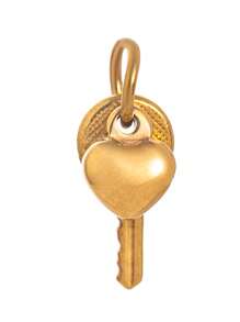 1件不锈钢时尚DIY项链，包含星星、心形、蝴蝶、钥匙、辣椒吊坠，18K镀金，防水防汗，适合派对和日常佩戴，女士礼物，情人节礼物，女士首饰 - 金色 - 查看 6