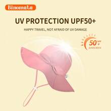 Binomata Sombrero de cubo de unicolor para niñas de 0 a 6 años, protección solar, ajustable, impermeable, ala ancha, sombrero de playa, protección UV UPF50+