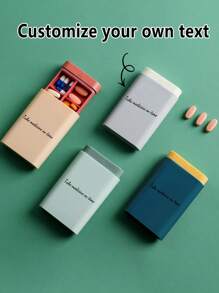 Personalized Custom New Portable Medicine Box, Six-Grid Pill Capsule Partition Box, Household Moisture-Proof, Classified, Partitioned Medicine Tablets, Portable Storage Box.