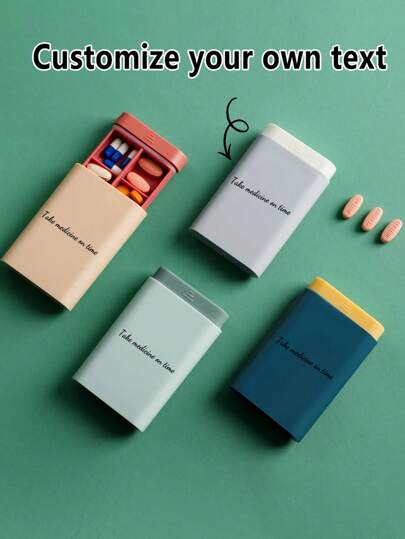 Personalized Custom New Portable Medicine Box, Six-Grid Pill Capsule Partition Box, Household Moisture-Proof, Classified, Partitioned Medicine Tablets, Portable Storage Box.