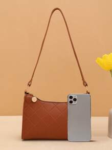 Casual Versatile Embossed Ladies Shoulder Bag For Everyday Wear - Brown - View 5