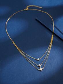 1pc 925 Sterling Silver Triple Cross Necklace, Suitable For Women, Valentine's Day Wear, For Daily Wear And Commute Matching - Three-layer Cross Necklace - View 3